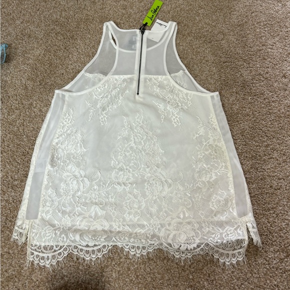 Sam Edelman white lace zip up tank top size S-NWT - Picture 9 of 11